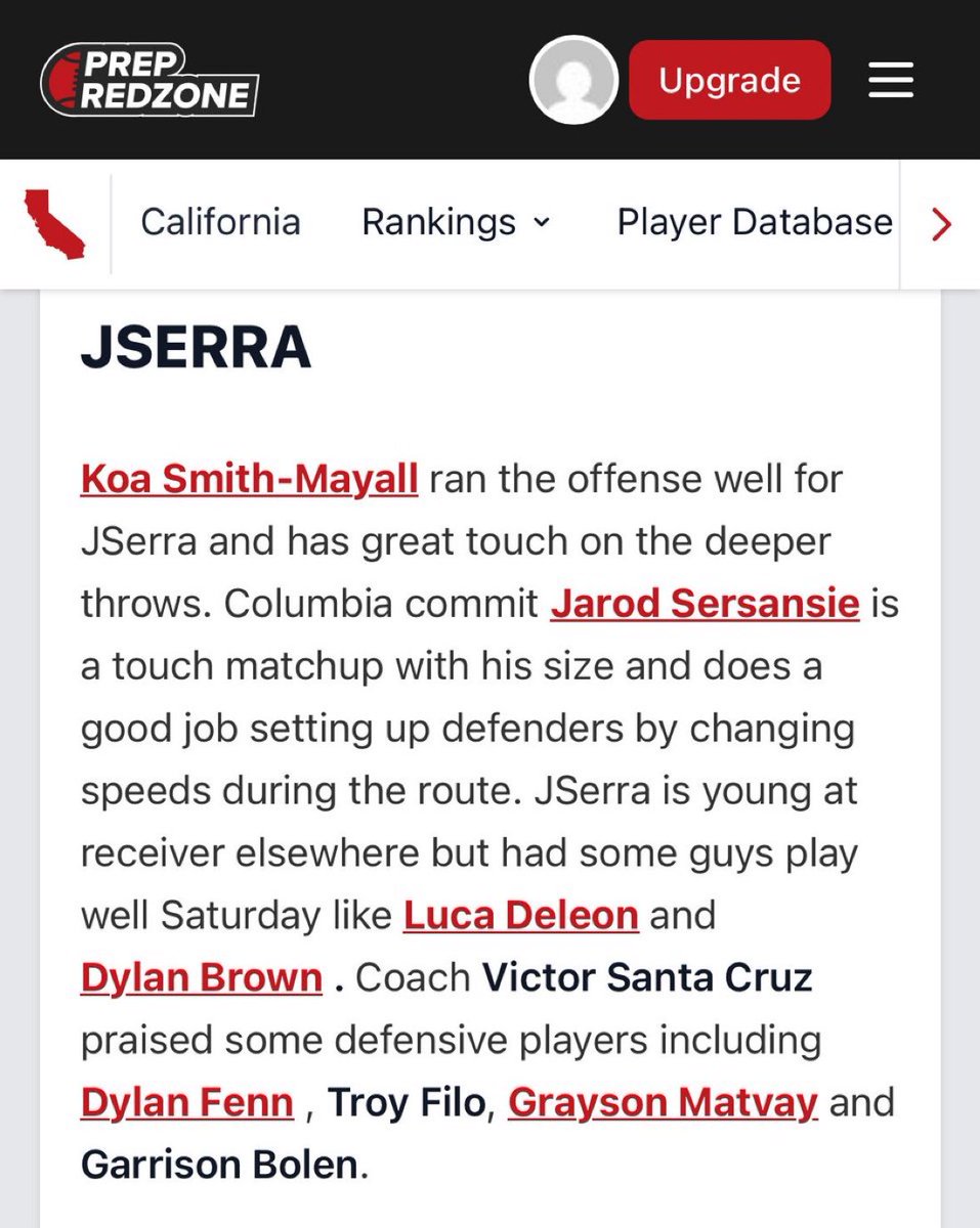 GraysonMatvay09's tweet image. Thank you @mikehuntley63 and @PrepRedzoneCA for the Battle at the Beach acknowledgment! Looking forward to a great season! prepredzone.com/2025/07/battle…
@JSerra_Football @vscwintoday @coachGabeHigerd @PrepRedzone @JSerraAthletics @247Sports @ocvarsity