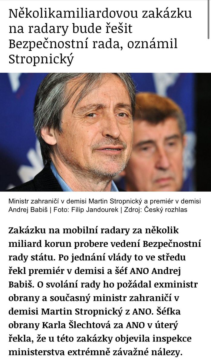 jana_cernochova's tweet image. Pamatujete na nákup radiolokátorů MADR pro @ArmadaCR v režii ANO? Že ne? Tak já vám ten příběh ve zkratce připomenu. Hlavně opět pánům @AndrejBabis, @KarelHavlicek_ a @metnarl, kteří rádi kritizují naše výsledky, ačkoliv je první jmenovaný donedávna občas i chválil.
Ono se totiž…