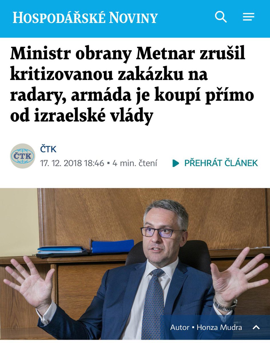 jana_cernochova's tweet image. Pamatujete na nákup radiolokátorů MADR pro @ArmadaCR v režii ANO? Že ne? Tak já vám ten příběh ve zkratce připomenu. Hlavně opět pánům @AndrejBabis, @KarelHavlicek_ a @metnarl, kteří rádi kritizují naše výsledky, ačkoliv je první jmenovaný donedávna občas i chválil.
Ono se totiž…