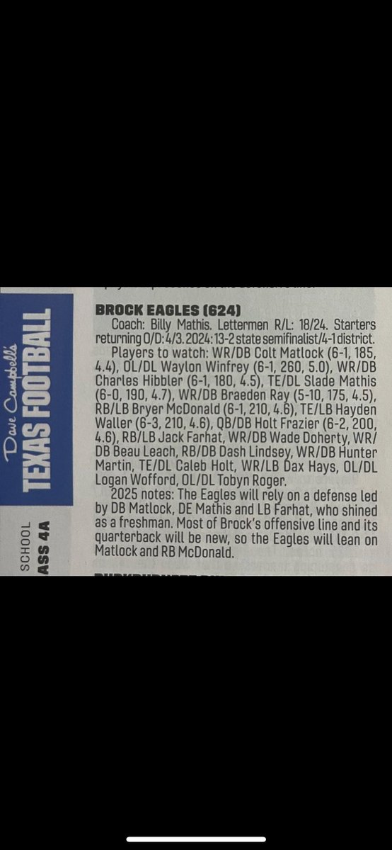Bryer McDonald (@bryer_mcdonald) on Twitter photo Thank you <a href="/dctf/">Dave Campbell's — TexasFootball.com</a> , Can’t wait for the season !!! Roll Brock Thank you <a href="/dctf/">Dave Campbell's — TexasFootball.com</a> , Can’t wait for the season !!! Roll Brock