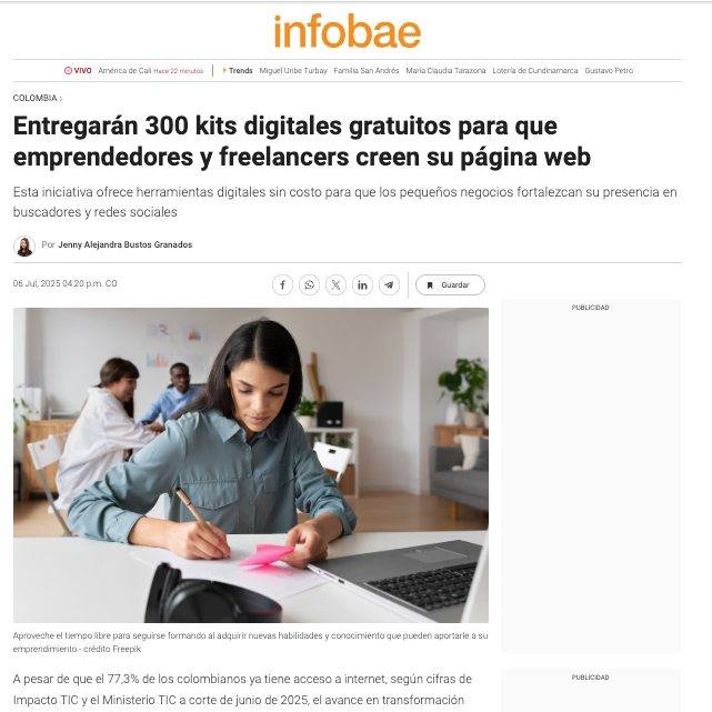 conexcol's tweet photo. 📣 ¡Nos mencionaron grandes medios!
Conexcol entrega 300 kits digitales para emprendedores colombianos 💻
@ELTIEMPO , @infobae  , @elcolombiano  y @ENTERCO  destacaron esta apuesta por cerrar la brecha digital 🇨🇴
#Conexcol #TransformaciónDigital #ImpulsaTuNegocio https://t.co/HwX13VhBmw