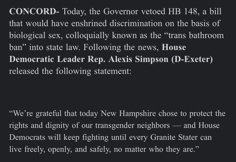 WillSkipworth's tweet image. The @NHDems are celebrating some of the vetos that just came down from New Hampshire’s Republican Gov. @KellyAyotte. The vetoes were some of the more right wing bills passed this session. Here are some statements they just put out: #NHPolitics