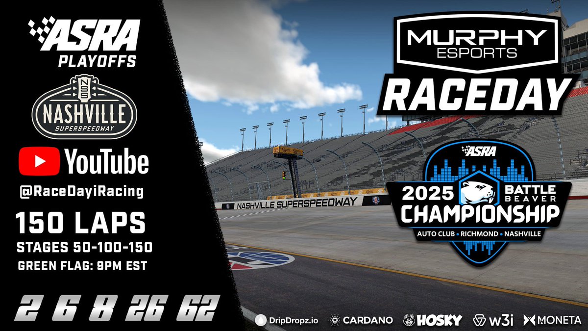 Murphy_eSports's tweet image. ๐ฃ๏ธ WE ARE LESS THAN ONE HOUR AWAY FROM TONIGHTโS @ASRAiRacing ๐๐ฎ๐ฉ ๐๐๐ซ๐ข๐๐ฌ SEASON 8๏ธโฃ CHAMPIONSHIP RACE!