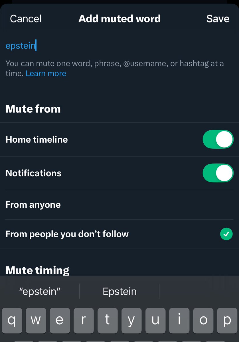 patricktz's tweet image. Being facetious but not really: muting words should be part of onboarding on X.
Also — maybe there should be a separate app for all this Epstein discourse. Let those folks go deep over there.
I’m here for tech, sports, AI, comedy, and a bit of news
@nikitabier