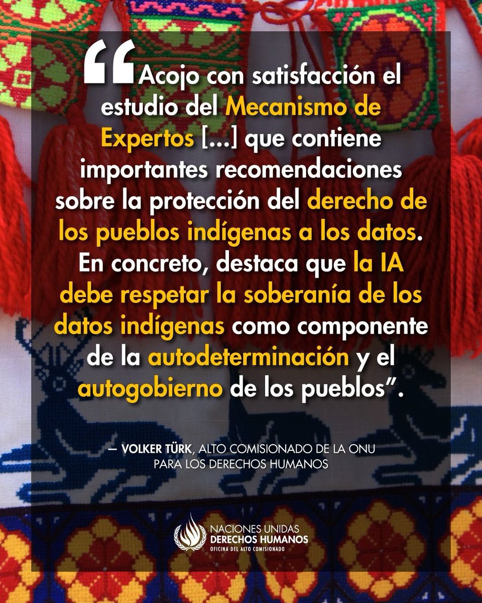 ONUDHmexico's tweet image. Las decisiones sobre la acción climática y tecnología deben incluir saberes de los #PueblosIndígenas. Conoce el discurso de @volker_turk, Alto Comisionado ONU para #DDHH, en la 18ª sesión del Mecanismo de Expertos sobre Derechos de los Pueblos Indígenas.
👉🏽…