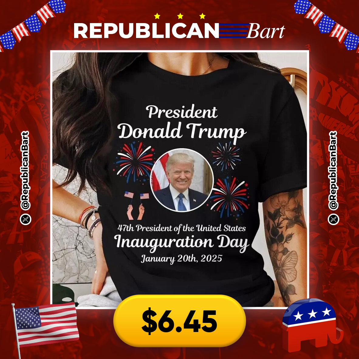RepublicanBart's tweet image. GET READY FOR HISTORY! 🇺🇸🦅

🇺🇸 Trump Inauguration 2025 T-Shirt
💰 $6.45

🔗 s.click.aliexpress.com/e/_omrt8ys

#Inauguration2025 #Trump2025 #47thPresident
