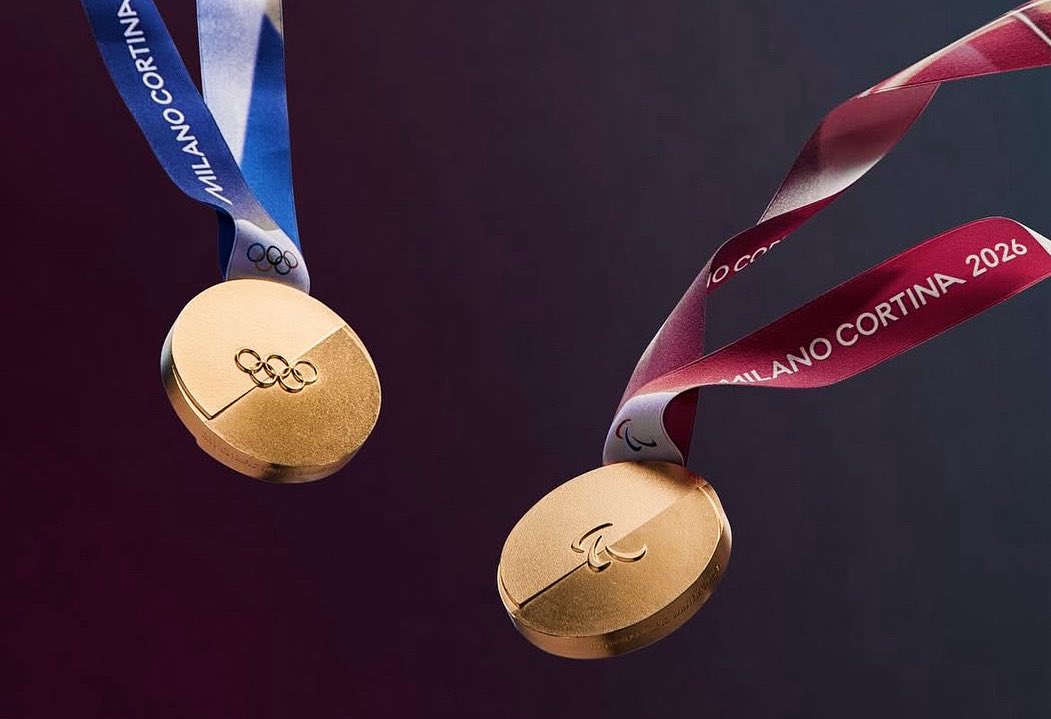 rockerskating's tweet image. We have medals! The #MilanoCortina2026 medal design was unveiled today! #Olympics