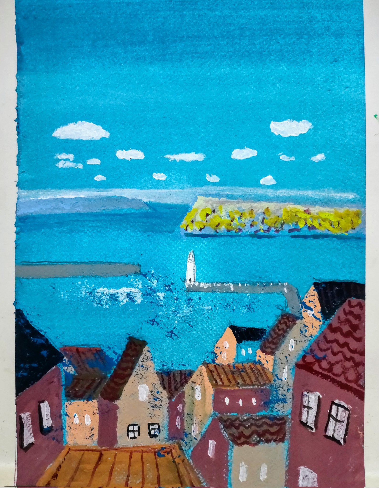 青空絵画3点 零084】絵画 宇宙 青 空 海 抽象画 原画 インテリア 絵画 零