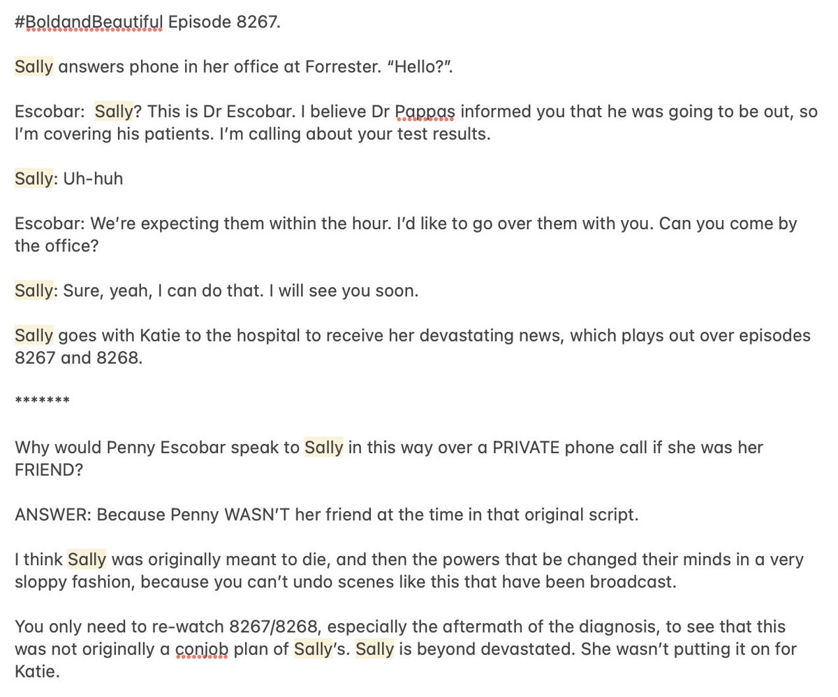 Let's be honest, we all know Brad has changed his mind before when it comes to character deaths - remember what happened with Sally Spectra (Jr)? 

I actually made a note of this at the time (see below), and how Brad clearly changed his mind about Sally's fate.

#BoldandBeautiful