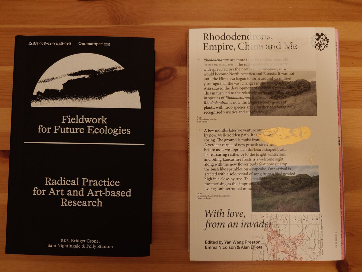 My two new books:
.
'Radical Practice for Art and Art-Related Research'
&amp;
'With love from an invader. Rhododendrons, Empire, China and Me'
.
#ecology #artistic #research &amp; #photography