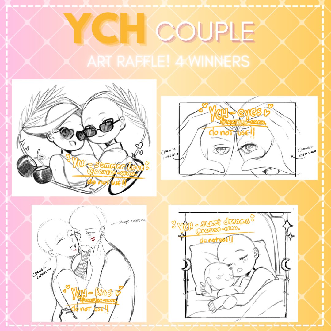 Artesa_chan's tweet photo. #YCH couples #artraffle💗🐢
to enter:
✧ must be a follower
✧ ❤️ and 🔃
✧ tag the person you wanna be on this ych with or the name of the Canon character!

4 winners
🗓️ends on 2 August
on 9 August also available on #VGen and Twitter.
 #Ocxcanon #Vtuber #Giveaway #ych #artraffle https://t.co/HQrfV2ljxw