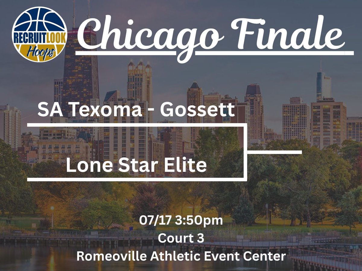 Southern Assault Texoma (@satexomahoops) on Twitter photo First round bracket play for our 17u team coached by <a href="/CoachGossett13/">Brandon Gossett</a> .
They will be in Chicago July 17-20th.
This team has college prospects for multiple levels.
<a href="/AYSABasketball/">AmericanYouthSportsAssociation (AYSA)</a> First round bracket play for our 17u team coached by <a href="/CoachGossett13/">Brandon Gossett</a> .
They will be in Chicago July 17-20th.
This team has college prospects for multiple levels.
<a href="/AYSABasketball/">AmericanYouthSportsAssociation (AYSA)</a>