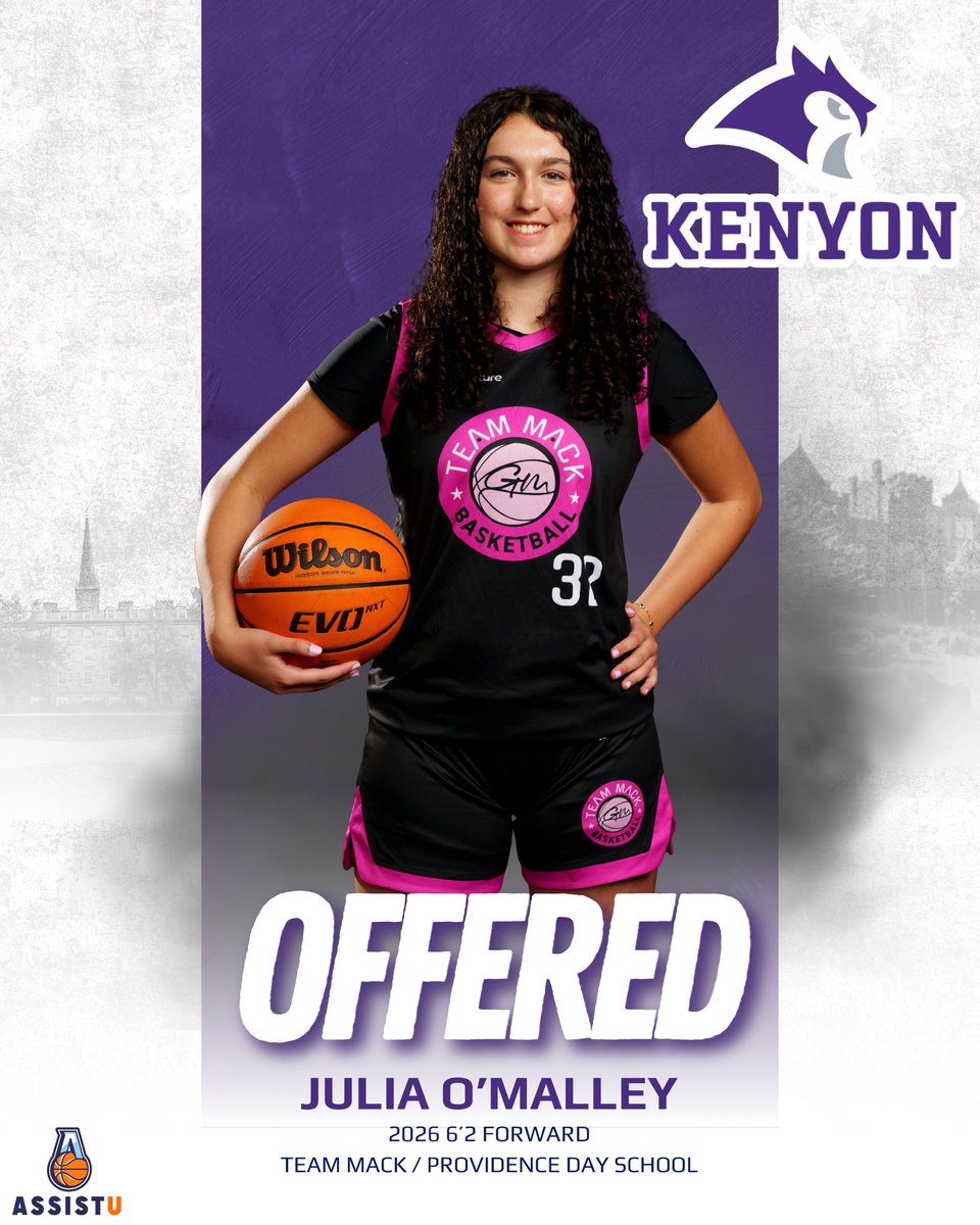 Julia O’Malley (@juliaomalley26) on Twitter photo After some great conversations, I am grateful to receive an offer from <a href="/KenyonWBB/">Kenyon WBB</a>! Thank you for watching me play <a href="/marycorbett24/">Mary Corbett</a> and for the opportunity!
<a href="/Assist_U_/">AssistU Recruiting</a> <a href="/TeammackBball/">TeamMackBasketball</a>
<a href="/PDSgirlsBBALL/">PDS Girls BBall</a> After some great conversations, I am grateful to receive an offer from <a href="/KenyonWBB/">Kenyon WBB</a>! Thank you for watching me play <a href="/marycorbett24/">Mary Corbett</a> and for the opportunity!
<a href="/Assist_U_/">AssistU Recruiting</a> <a href="/TeammackBball/">TeamMackBasketball</a>
<a href="/PDSgirlsBBALL/">PDS Girls BBall</a>