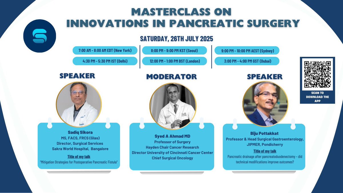 Syed A. Ahmad (@syedaahmad5) on Twitter photo Please join us on July 26 for a Masterclass On Innovations In Pancreatic Surgery. Register to get the link.  <a href="/Shrikhande_SV/">Shailesh V. Shrikhande</a> <a href="/drsadiqs/">Sadiq Sikora</a> <a href="/bijupottakkat/">Biju Pottakkat</a> 
masterclass.surgeonsforsurgeons.com/2?utm_source=s… Please join us on July 26 for a Masterclass On Innovations In Pancreatic Surgery. Register to get the link.  <a href="/Shrikhande_SV/">Shailesh V. Shrikhande</a> <a href="/drsadiqs/">Sadiq Sikora</a> <a href="/bijupottakkat/">Biju Pottakkat</a> 
masterclass.surgeonsforsurgeons.com/2?utm_source=s…