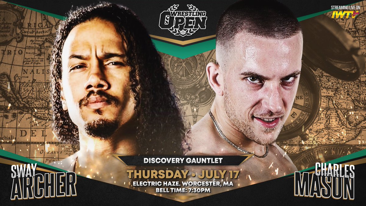 OFFICIAL: <a href="/SwayArcher/">Sway</a> enters the Discovery Gauntlet to take on <a href="/CharlesMas0n/">Charles Mason</a>!

Will The Root of All Evil make it two straight wins?

Thursday in Worcester.

#WrestlingOpen