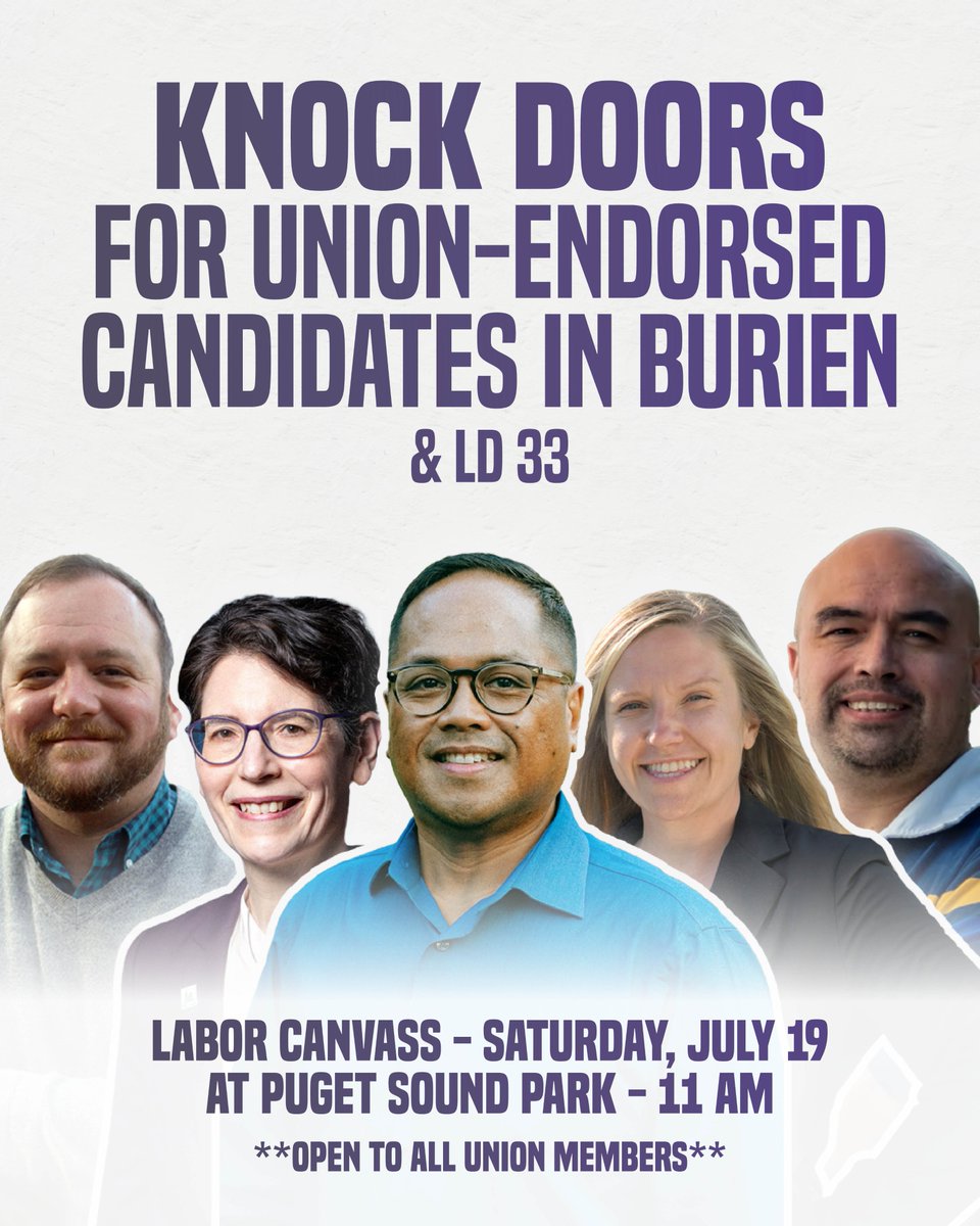 MLKLabor's tweet image. Join us this Saturday in Burien to knock doors for Edwin Obras and MLK Labor-endorsed candidates for Burien City Council.
Ballots go out this week - let's get after it! 💪💪