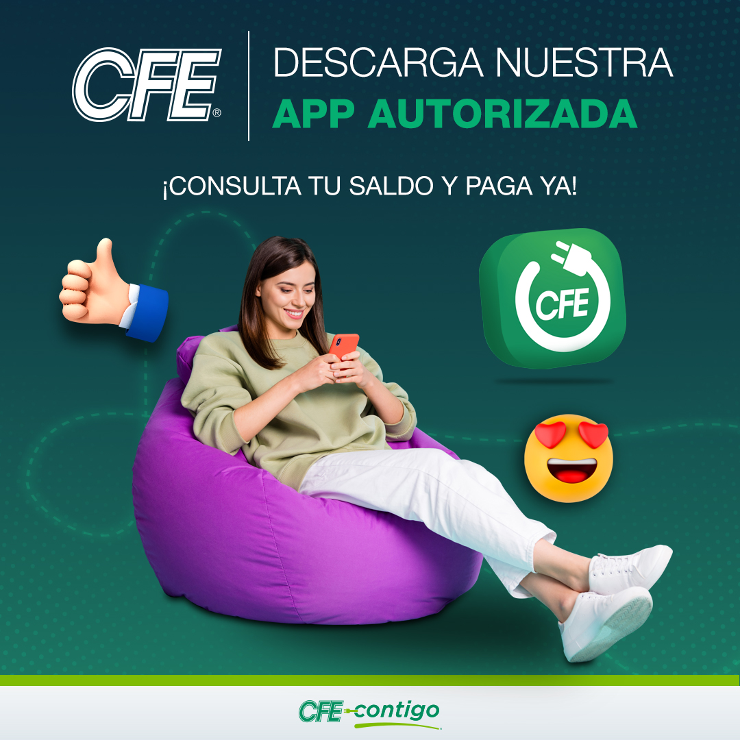 CFE_Contigo's tweet image. Consulta saldo y paga fácil con la app autorizada de CFE.
Accesible, rápida y para todos.