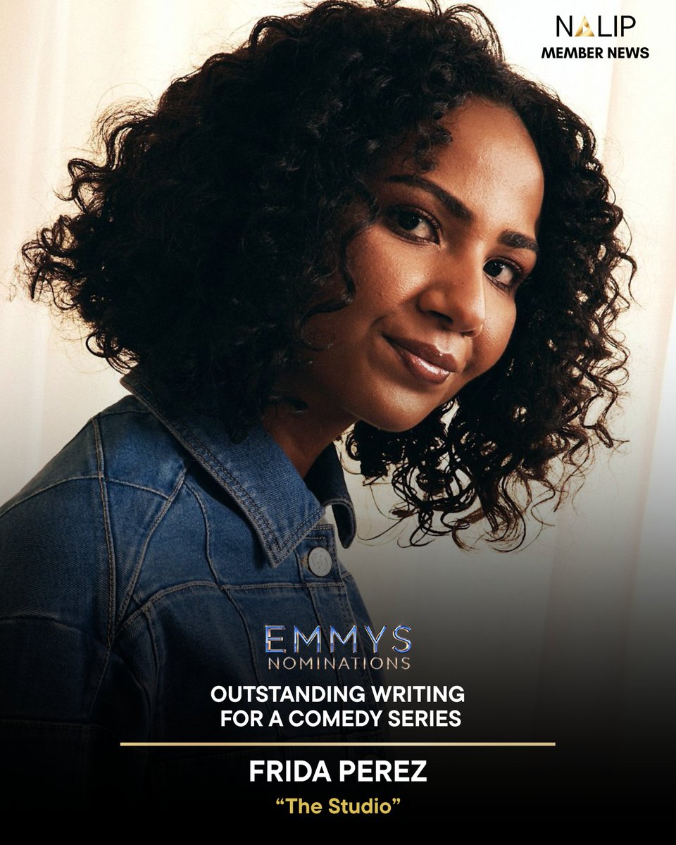 NALIP_org's tweet image. NALIP congratulates The Director Incubator (formerly known as the Women of Color Film Incubator) fellow Frida Perez for her Emmy nomination for Outstanding Writing For A Comedy Series for #TheStudio! 🎉