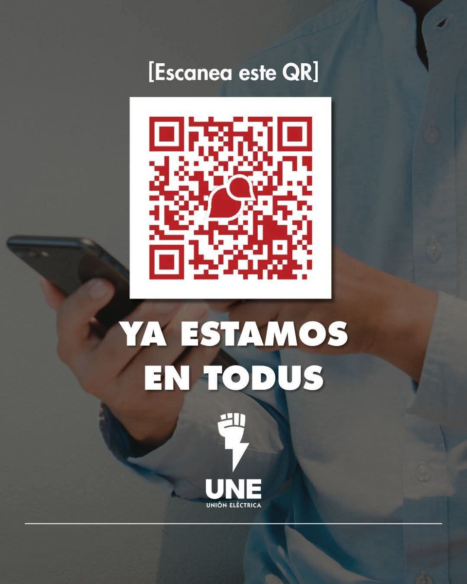 cubanitadehoy's tweet photo. 🐦 @OSDE_UNE ya tiene Canal Oficial en #toDus 👇🏻
✅ Plataforma 100% cubana.
✅ Atención a tus dudas y solicitudes.
✅ Acceso a la conectividad sin dificultades.
📲 ¡Escanea el QR o Únete a través de este enlace👇🏻 https://t.co/xRNzi9S1O6

#TransformaciónDigital https://t.co/41jSm6apnj