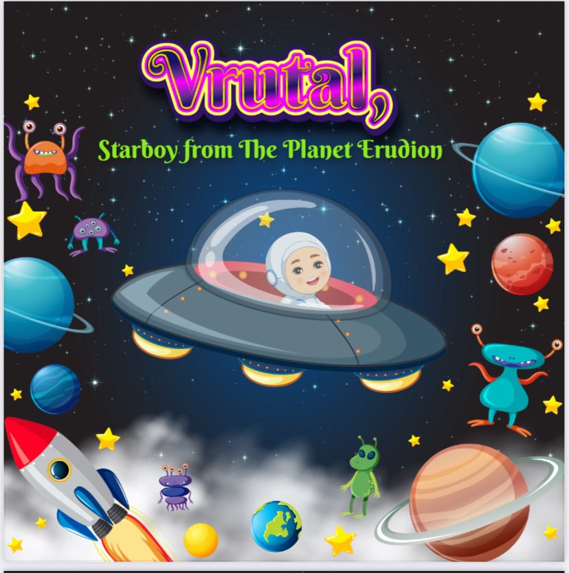 PUBLISHED! Available for purchase today!

a.co/d/eNvfMhF

In Vrutal, Starboy from The Planet Erudion, children will be fascinated by the beautiful illustrations that illuminate Vrutal's world.

The book introduces children to space exploration and promotes creativity.