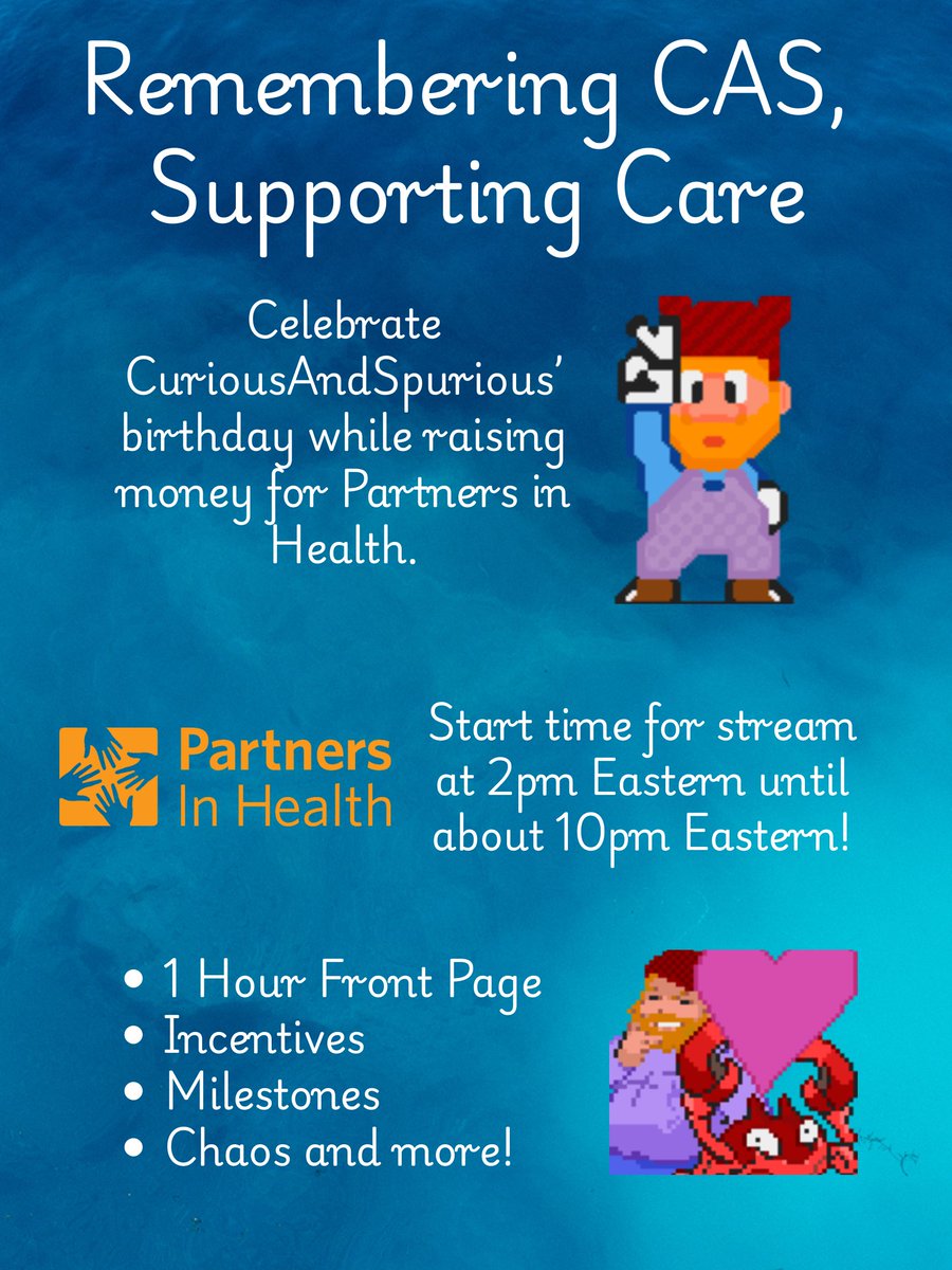 Getting closer to tomorrow. I am nervous but I'm excited to share the joy that CuriousAndSpurious brought to those  around him. Stream starts at 2pm eastern tomrrow! <a href="/PIH/">Partners In Health</a> is an amazing organization! Let's do some good in memory of our amazing friend!

tilt.fyi/0IFXgNWlvr