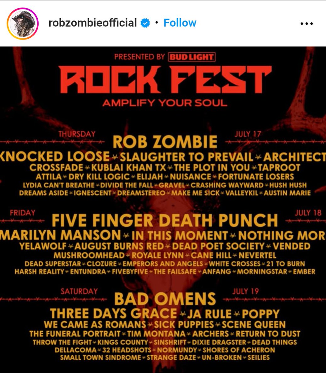 Rock Fest Cadott, Wisconsin (with camping) 
Link rock-fest.com