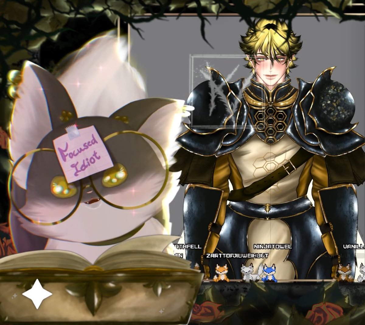 knight_vulpes's tweet photo. End~
(Oop I fell asleep right after)
We got a lot of his clothing done!
We got raided by @SMDSpark and shared the love to @/ThulunaVT(twitch)

See you tomorrow! 

✸  https://t.co/0qdb6glxaI

#VTuber ✸ #ENVtuber ✸ #Knightvtuber  ✸ #foxgirl https://t.co/uysRhEEfOm