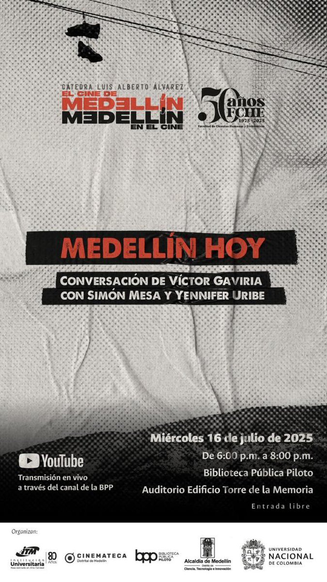 Óscar Calvo Isaza (@oxcalvo) on Twitter photo Víctor Gaviria conversa con Simón Mesa y Yennifer Uribe, este miércoles 16 de julio, 6 pm, en la Cátedra 🎥El cine de Medellín/ Medellin en el Cine.
Súper invitación para este espacio organizado por Cinemateca de Medellín, <a href="/BPPiloto/">Biblioteca Pública Piloto</a>, <a href="/ITMinstitucion/">Institución Universitaria ITM</a> y <a href="/fche_unal/">FCHE UNAL Medellín</a> Víctor Gaviria conversa con Simón Mesa y Yennifer Uribe, este miércoles 16 de julio, 6 pm, en la Cátedra 🎥El cine de Medellín/ Medellin en el Cine.
Súper invitación para este espacio organizado por Cinemateca de Medellín, <a href="/BPPiloto/">Biblioteca Pública Piloto</a>, <a href="/ITMinstitucion/">Institución Universitaria ITM</a> y <a href="/fche_unal/">FCHE UNAL Medellín</a>