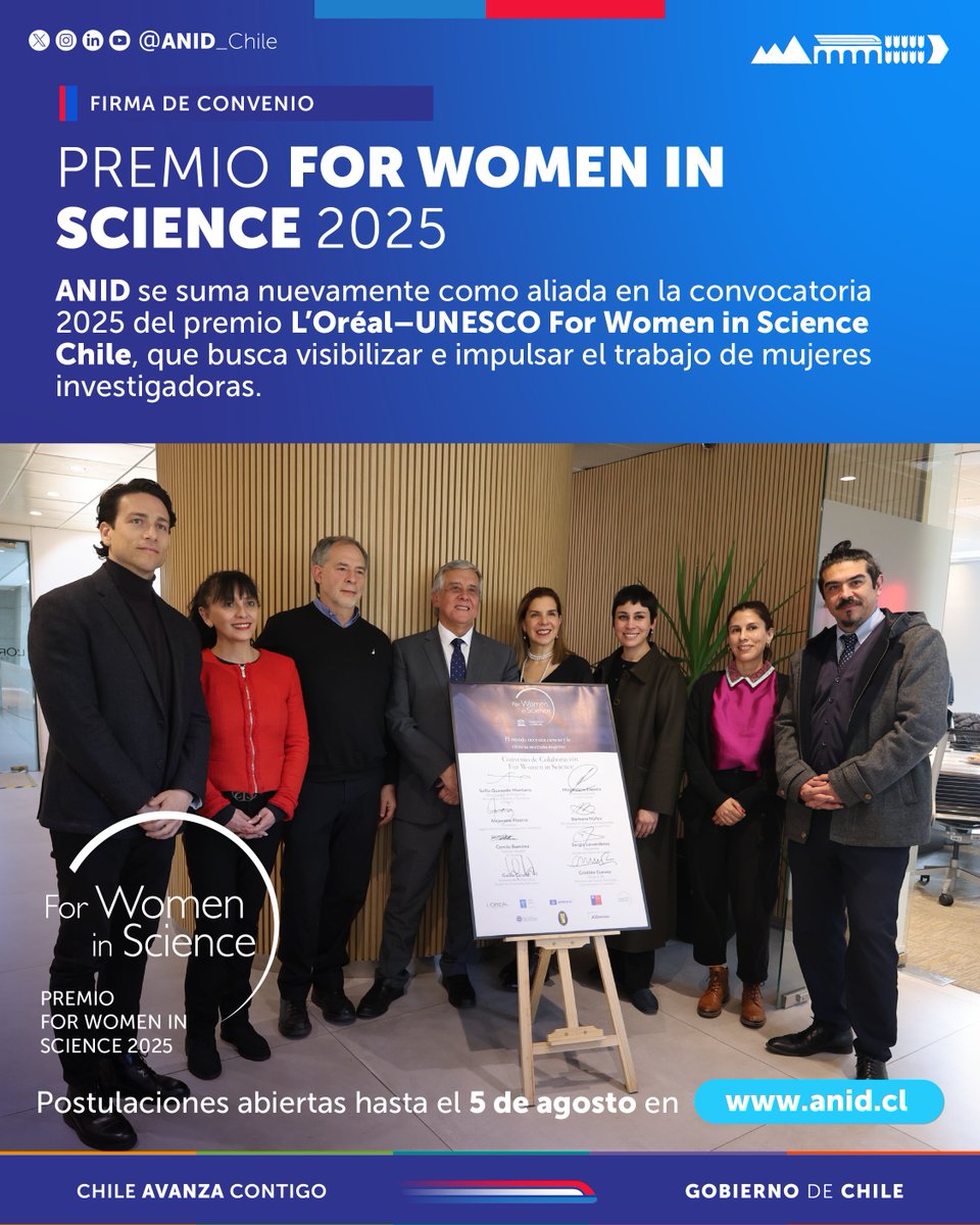 Agencia Nacional de Investigación y Desarrollo (@anid_chile) on Twitter photo <a href="/lorealchile/">L'Oréal Chile</a> y <a href="/UNESCOSantiago/">UNESCO Santiago</a>, líderes del programa #ForWomeninScience, dieron inicio a la convocatoria 2025 mediante la firma de un convenio de colaboración con diversas instituciones. <a href="/ANID_Chile/">Agencia Nacional de Investigación y Desarrollo</a> mantiene una larga relación con este premio y esta es la segunda versión en la <a href="/lorealchile/">L'Oréal Chile</a> y <a href="/UNESCOSantiago/">UNESCO Santiago</a>, líderes del programa #ForWomeninScience, dieron inicio a la convocatoria 2025 mediante la firma de un convenio de colaboración con diversas instituciones. <a href="/ANID_Chile/">Agencia Nacional de Investigación y Desarrollo</a> mantiene una larga relación con este premio y esta es la segunda versión en la