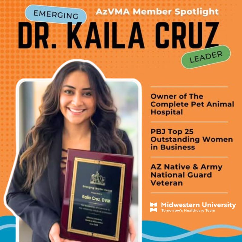 Congratulations, Dr Kaila Cruz (College of Veterinary Medicine-Glendale, Class of 2022), on your outstanding achievement. #MWUProud #GlendaleAZ | via <a href="/AzVma/">AzVMA</a>