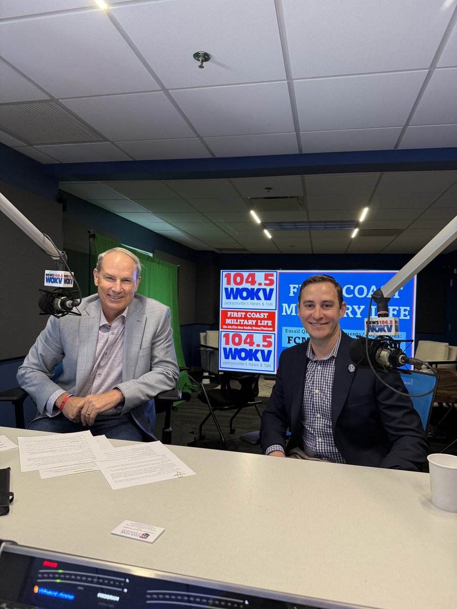 jimmyforjax's tweet image. Thanks to Col Chris Budihas for bringing me on your new @WOKVNews program “1st Coast Military Life.” Happy to talk public service & all things military! #military #veteran #jacksonville