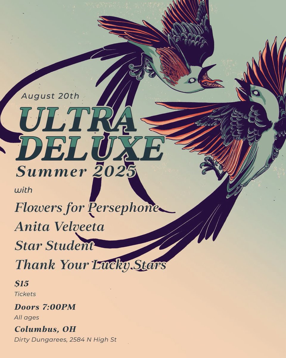 ultra deluxe (@ultradeluxe666) on Twitter photo Absolutely fucked line up on Aug 20th at Dirty Dungarees in wonderful Columbus, Ohio with <a href="/anita_velveeta/">Anita Velveeta</a> <a href="/strstdnt/">star student</a> flowers for Persephone and thank your lucky stars Absolutely fucked line up on Aug 20th at Dirty Dungarees in wonderful Columbus, Ohio with <a href="/anita_velveeta/">Anita Velveeta</a> <a href="/strstdnt/">star student</a> flowers for Persephone and thank your lucky stars