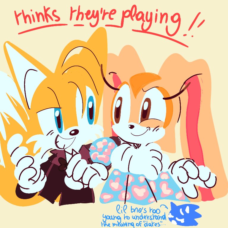 Sarah_Dertale54's tweet image. But since they’re kids they just play around 😌
#Taiream #TailsTheFox #Creamtherabbit #Sonic