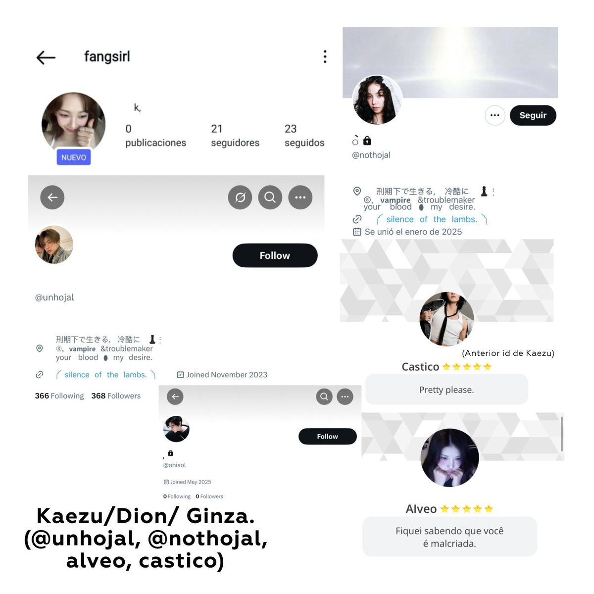 masaqe's tweet image. Abro hilo a Shēng-Qi @/notasangre, sufre (en plato), Kaezu @/unhojal (alveo en plato), Ginza/Dion (anteriormente castico en plato), que resultaron ser la misma persona en diferentes cuentas. A continuación se anexan fotos y vídeos.