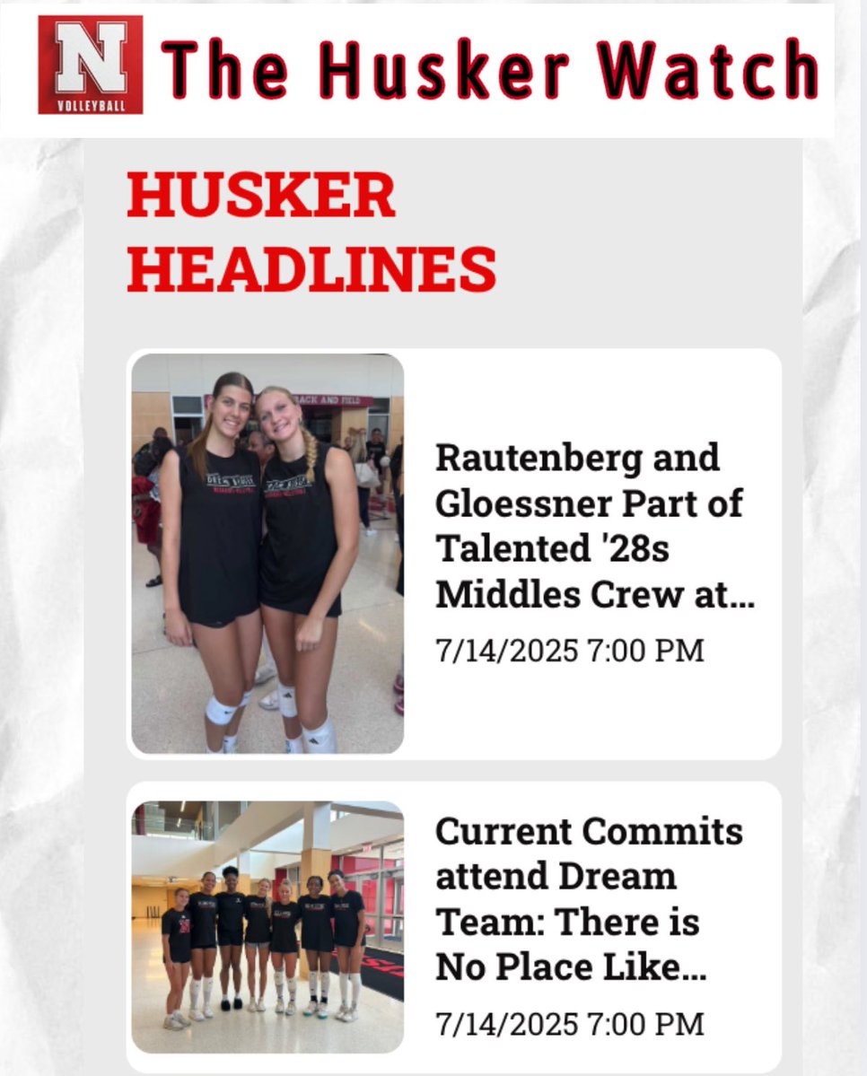 VBAdrenaline's tweet image. Two new Dream Team articles up the #HuskerWatch VBadrenaline.com