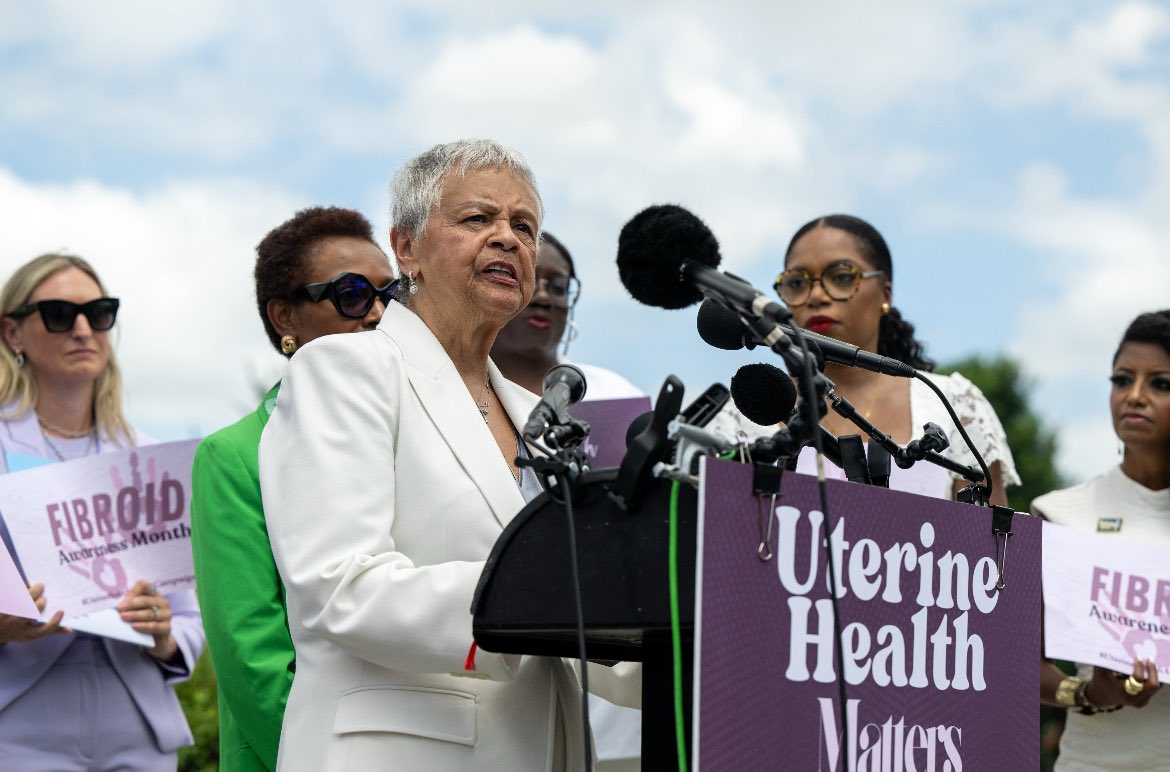 RepBonnie's tweet image. This morning I joined Lupita Nyong’o and my colleagues in Congress for an in-depth roundtable discussion on uterine fibroids.
Despite the fact that a majority of women will suffer from fibroids at some point in their life - women of color especially so - they have gone…