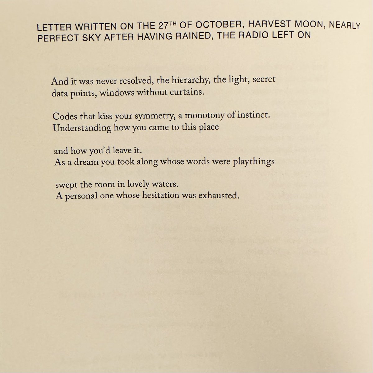 maureenthorson's tweet image. “Codes that kiss your symmetry.” A poem by Dan Machlin.