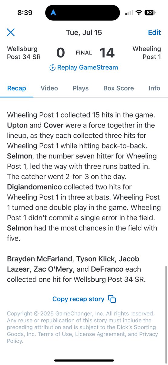 Wheeling Post 1 Baseball tweet media