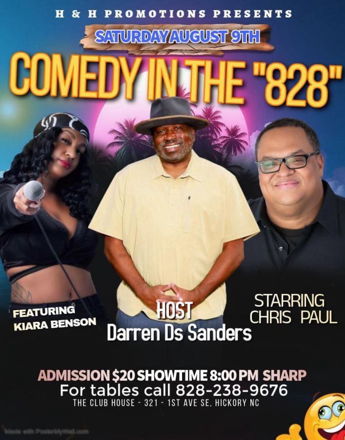 NORTH CAROLINA! Come laugh with me Saturday August 9th at The Club House in Hickory! Hosted by my dude Comedian DS Sanders and with Kiara Benson! YOU DON’T WANNA MISS IT!