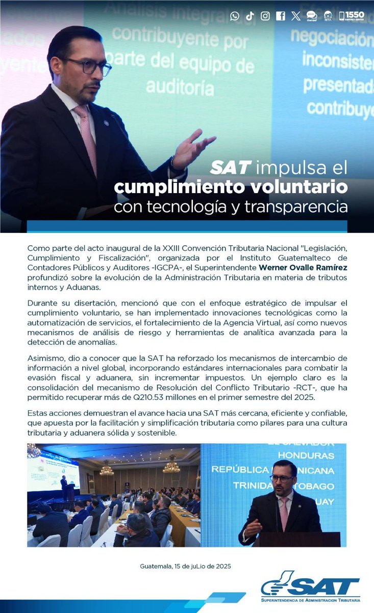 📝 #SAT impulsa el cumplimiento voluntario con tecnología y transparencia ⬇️