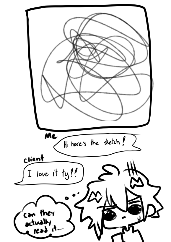 acidicchocoo's tweet image. me sending sketches/drafts to my clients