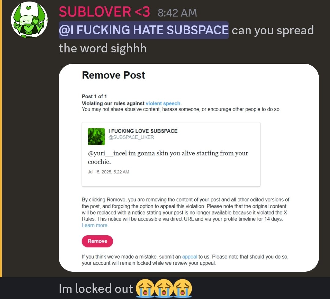 SUBSPACE_HATER's tweet image. LMAOOOOO