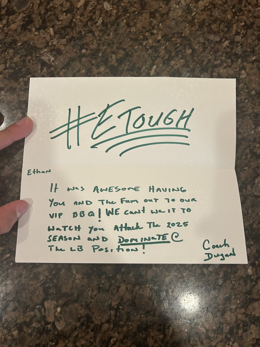 EthanReyna44's tweet image. Thank you for the hand written letter @CoachSDugan! Can’t wait to be back on campus!
@FootballAndrean
@EMUFBRecruiting
@Coach_Creighton
@CoachBenNeedham
@CoachBHumbert
@IndianaPreps
@PrepRedzoneIN