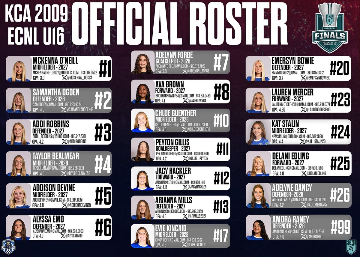 🏆𝑬𝑪𝑵𝑳 𝑭𝒊𝒏𝒂𝒍𝒔 𝑹𝒐𝒔𝒕𝒆𝒓🏆

<a href="/MarcusKelcher/">Marcus Kelcher</a> <a href="/ECNLgirls/">ECNL Girls</a> <a href="/ImCollegeSoccer/">College Soccer Truth ™</a> <a href="/ImYouthSoccer/">ECNL/GA/Recruiting/College Soccer</a> <a href="/TopDrawerSoccer/">TopDrawerSoccer</a> <a href="/PrepSoccer/">Prep Soccer ⚽️</a> <a href="/TheSoccerWire/">SoccerWire</a>