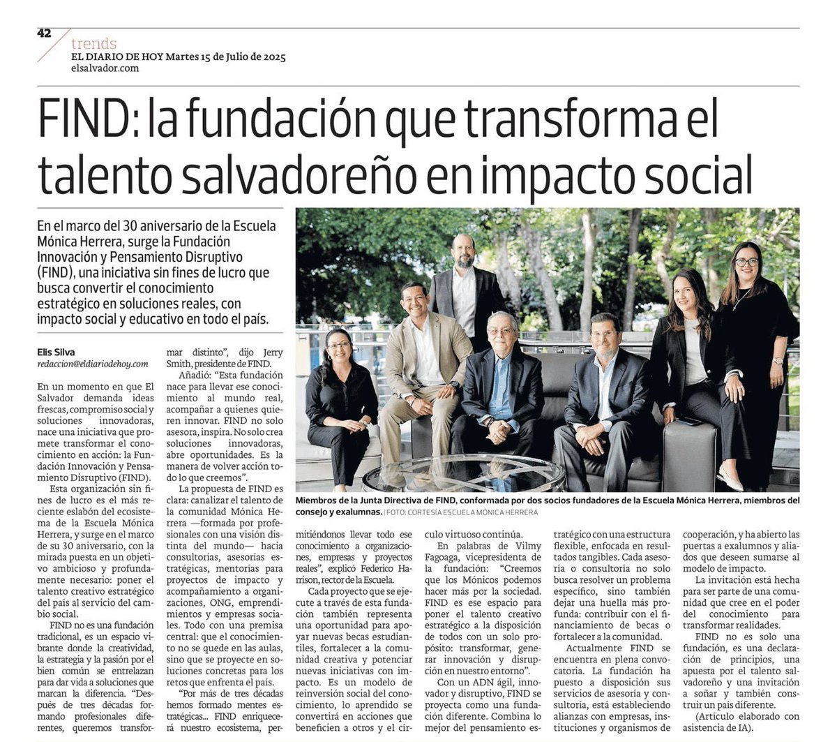 _emhsv's tweet photo. 🚀 Nace FIND: Fundación Innovación y Pensamiento Disruptivo
En nuestro 30 aniversario, presentamos FIND, una iniciativa de nuestra Escuela que lleva el talento creativo salvadoreño más allá del aula, transformando conocimiento en impacto social real. https://t.co/ktWmMtf3L9