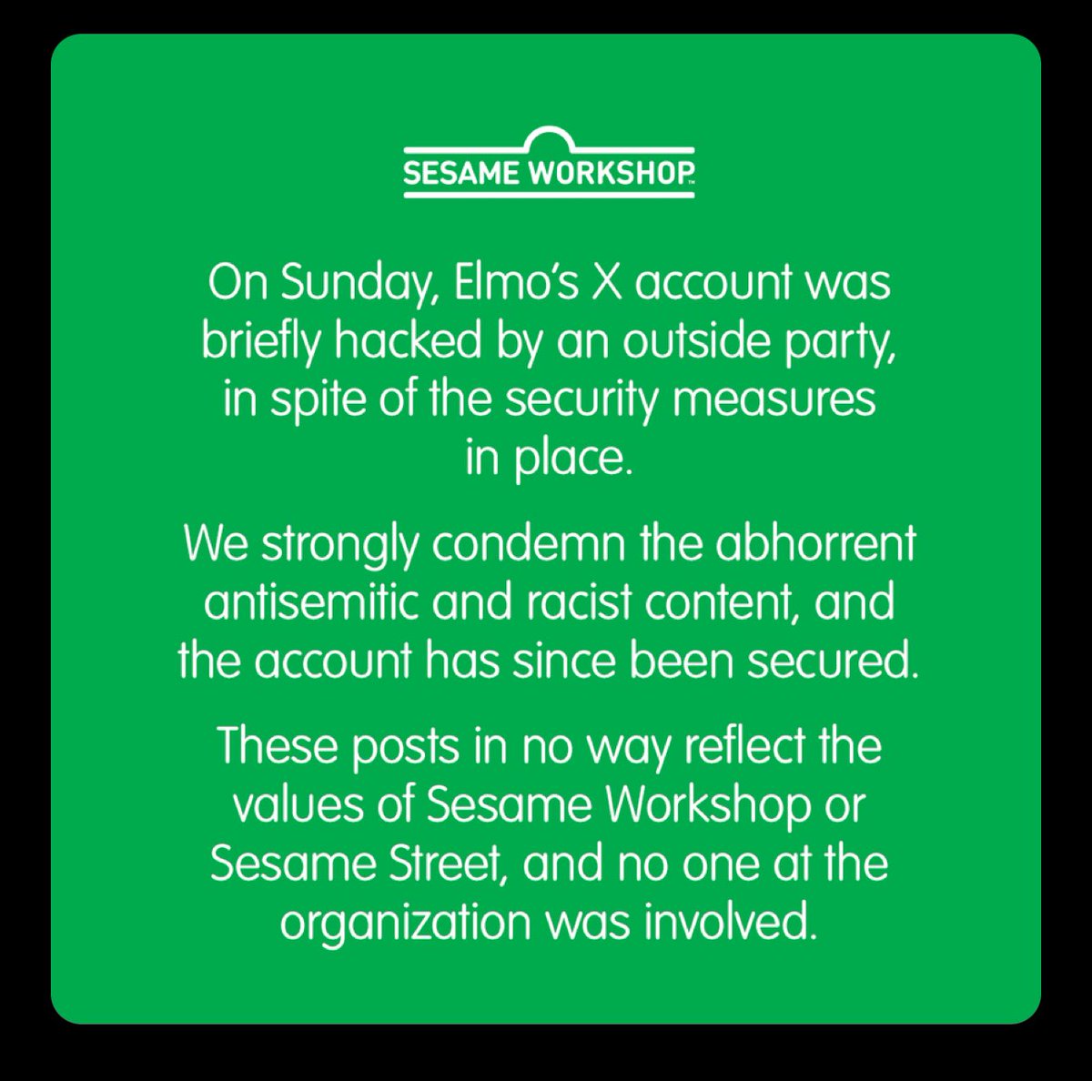 leifweatherby's tweet image. These posts in no way reflect the values of the Sesame Workshop