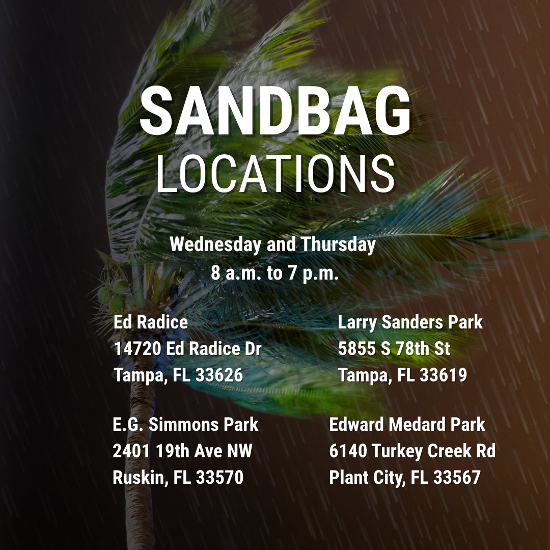 HCSOSheriff's tweet image. 🚨𝗦𝗮𝗻𝗱𝗯𝗮𝗴𝘀 𝗔𝘃𝗮𝗶𝗹𝗮𝗯𝗹𝗲🚨
With severe weather and possible flooding on the way, sandbags will be available Wednesday and Thursday from 8 a.m. to 7 p.m. at sites across the county. Protect your home and keep your belongings and family safe.