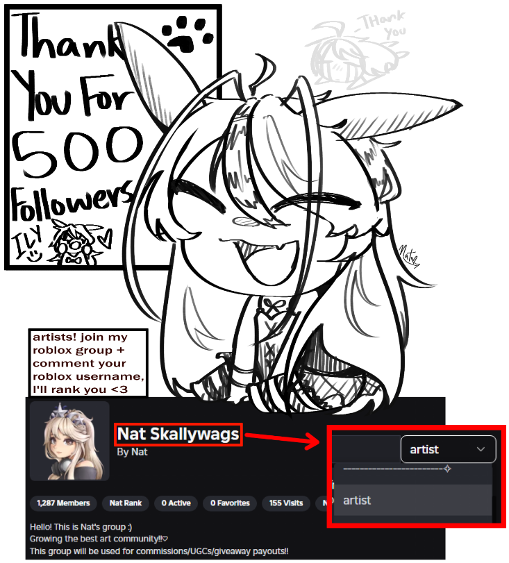 ruhqz_'s tweet image. 500 FOLLOWERS SO FAST!!?!?! THANK YOU SO MUCH GUYS💕
(also silly advertisement at the bottom, but artists comment ur roblox users if ur in my group and I&apos;ll rank ya!)