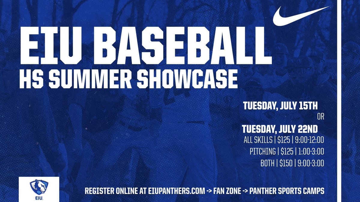 EIU_Baseball's tweet image. Thank you to all of the players who attended our first summer showcase today!
Our final showcase of the summer is one week away. Get registered today!