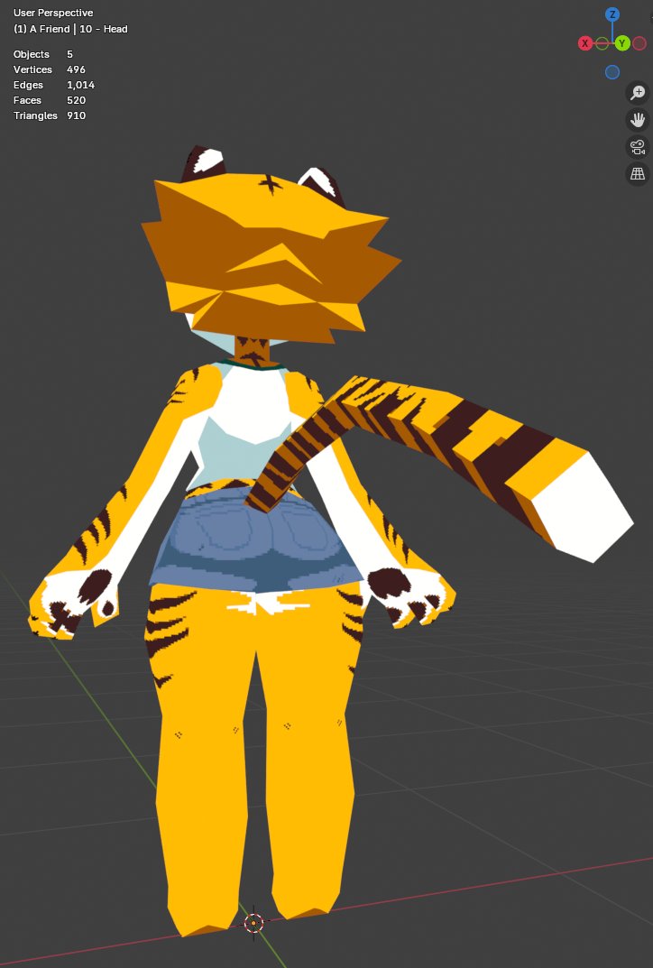 shruuu's tweet photo. @drawligator Thanks for your excellent reference sheet -- I had a stab at doing a low poly 3D model of her. It's my first time making a complex model without following a tutorial. I might try to rig her and make her run around in a game engine next. https://t.co/ki4VULmx53